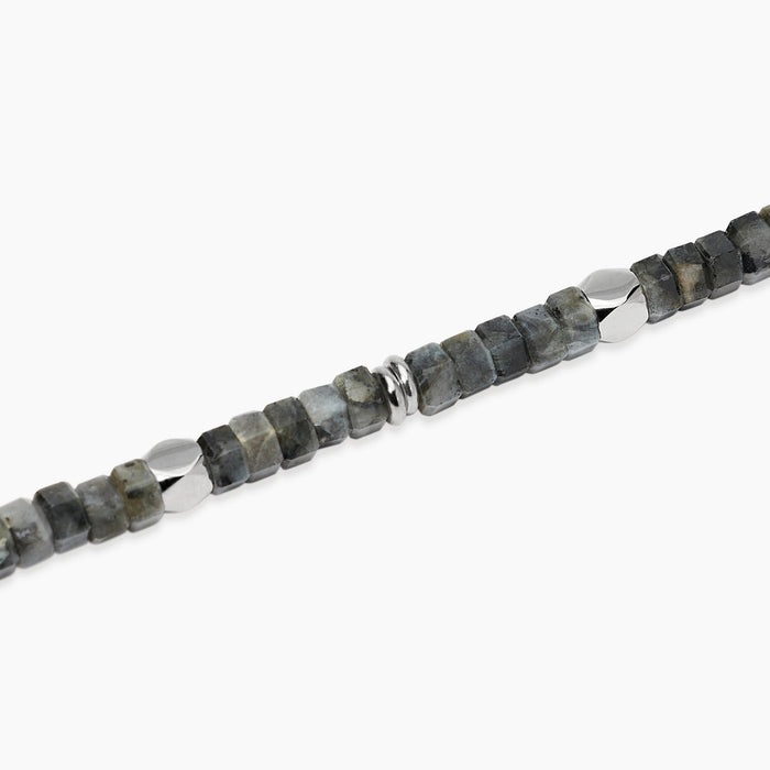 Bracciale in acciaio e labradorite