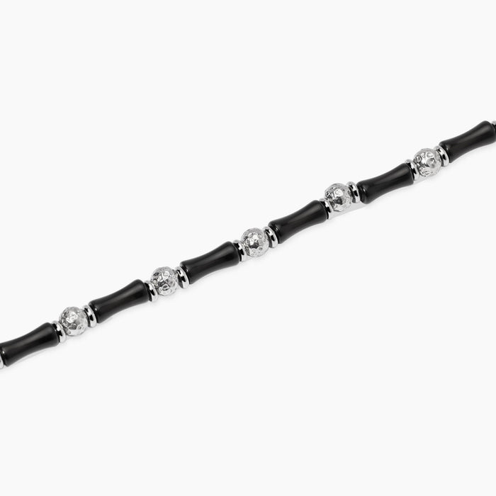 Bracciale uomo in acciaio e ossidiana