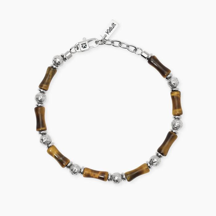 Bracciale in acciaio e occhio di tigre
