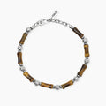 Bracciale in acciaio e occhio di tigre
