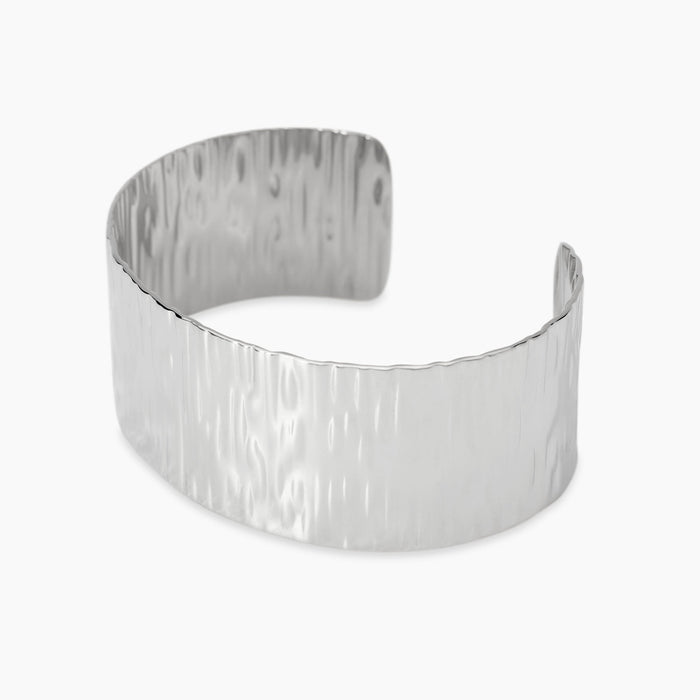 Bracciale bangle in acciaio martellato