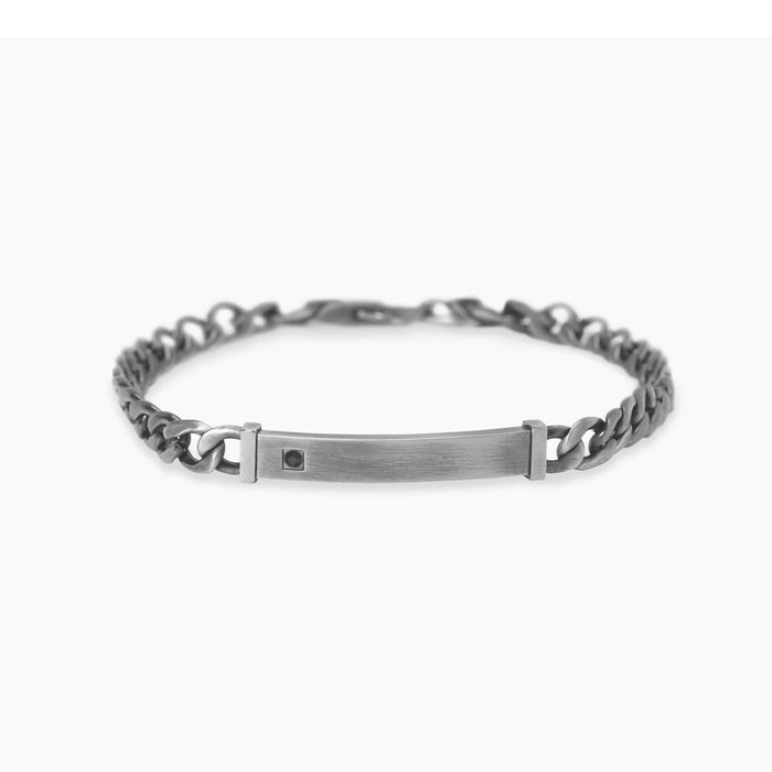 Bracciale in acciaio con piastra centrale