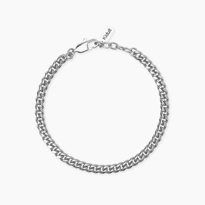 Bracciale groumette in acciaio argentato