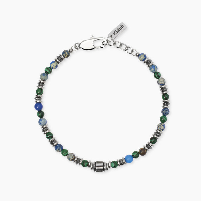 Bracciale in acciaio con pietre multicolor