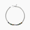 Bracciale in acciaio con pietre multicolor