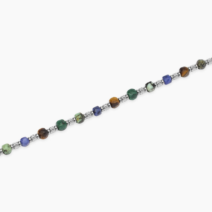 Bracciale in acciaio con pietre multicolor