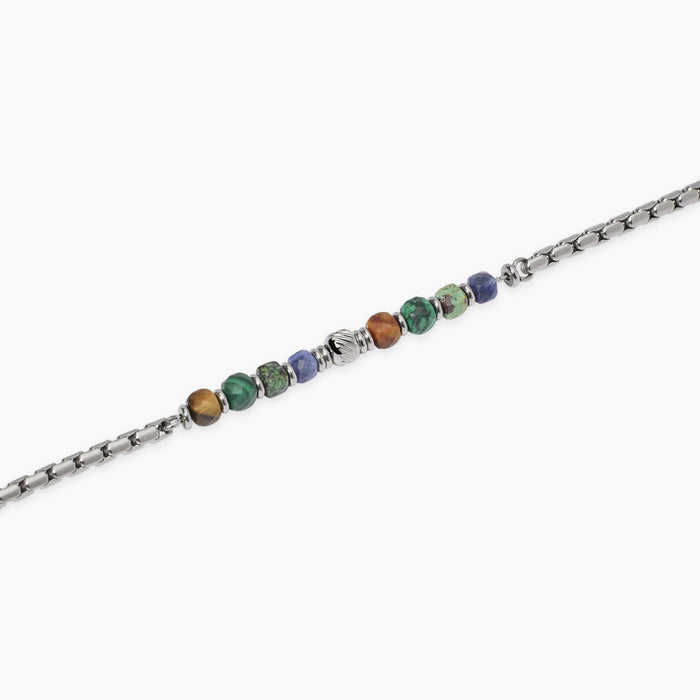 Bracciale in acciaio con pietre multicolor