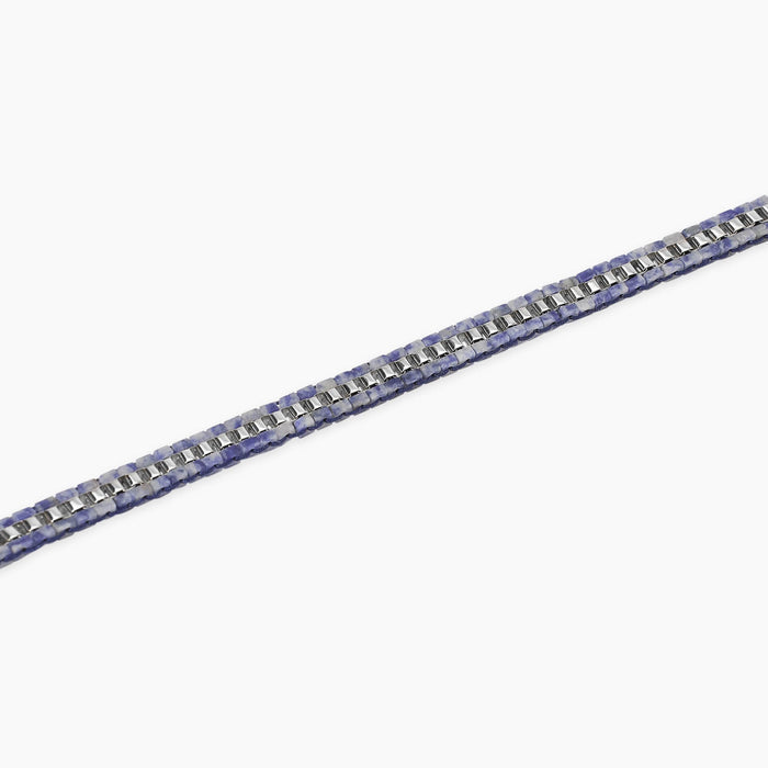 Bracciale uomo in acciaio con catena veneta e diaspro blu