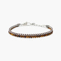 Bracciale in acciaio con nylon e occhio di tigre