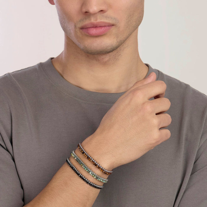 Bracciale in acciaio con nylon e occhio di tigre