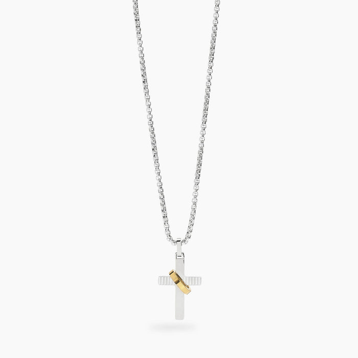 Collana in acciaio con croce