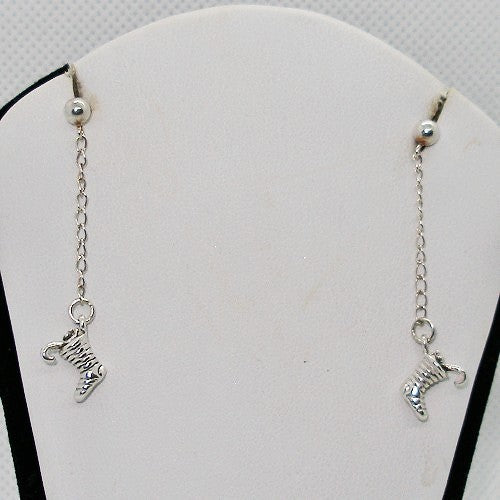 Sterling Christmas Stocking Earrings