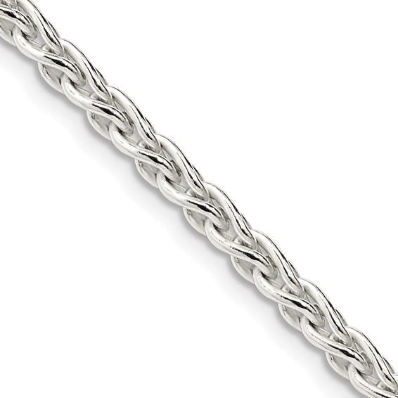 Sterling Silver 18" 3.7mm Round Wheat Chain