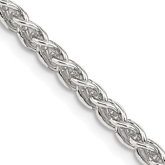 Sterling Silver 18" 3mm Round Spiga Wheat Chain