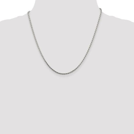 Sterling Silver 2.15mm 20 inch Diamond Cut Spike Wheat Chain