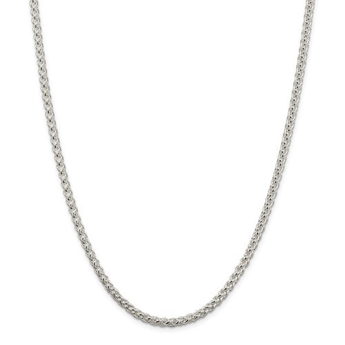 Sterling Silver Chain-16"  4mm Round Spiga Chain
