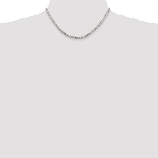Sterling Silver Chain-16"  4mm Round Spiga Chain