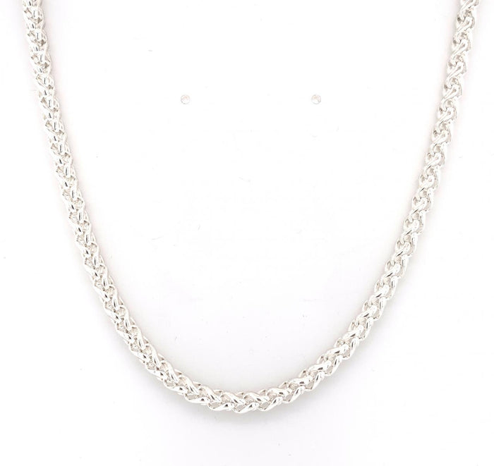 Sterling Silver Chain-18" 4mm Round Wheat Chain