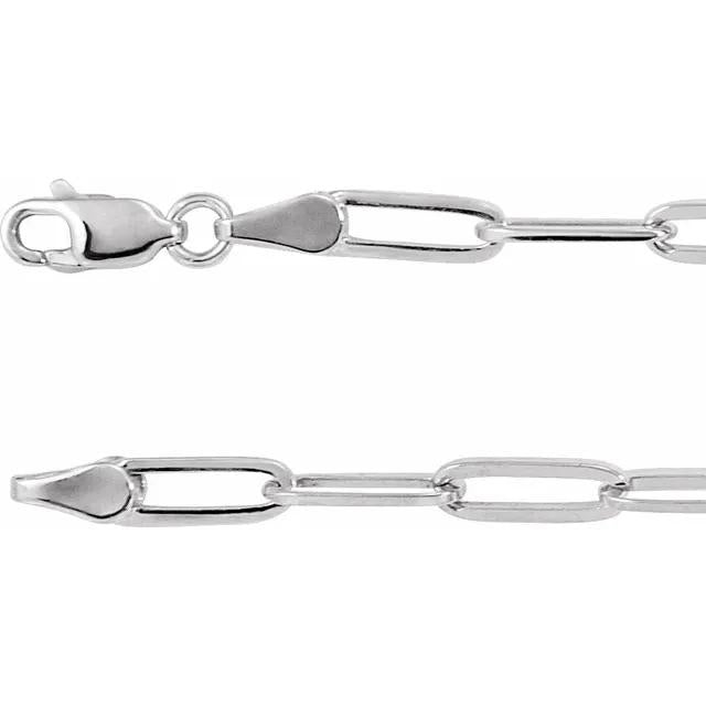 Sterling Silver Chain-Popular Paperclip Link Unisex Style Chain