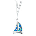 Sterling Silver & Created Opal Okoboji Sailboat Necklace