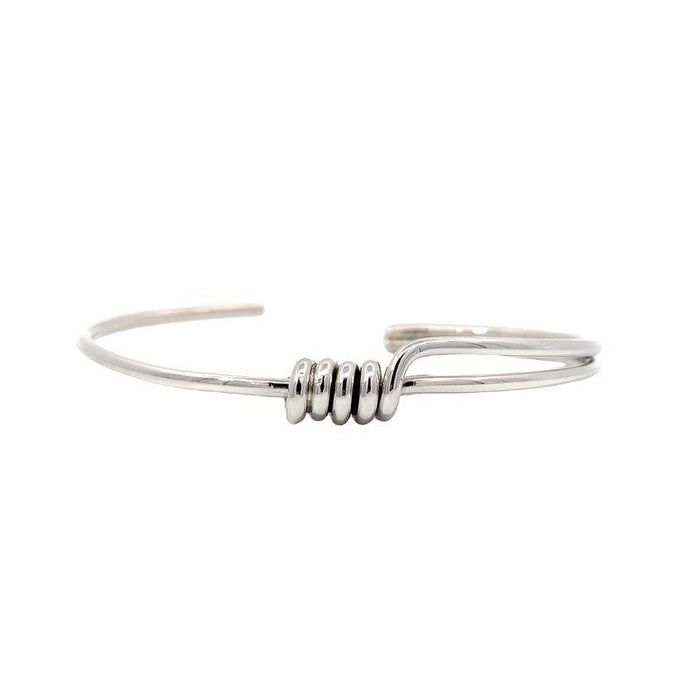 Sterling Silver Cuff-Artisan Handcrafted Cuff with Twisted Wire Center Design