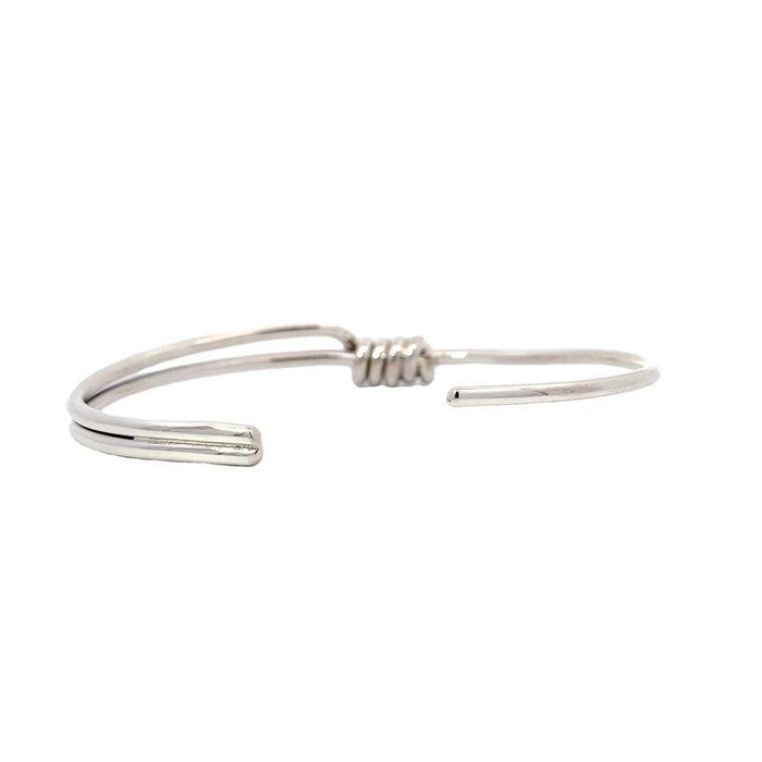 Sterling Silver Cuff-Artisan Handcrafted Cuff with Twisted Wire Center Design