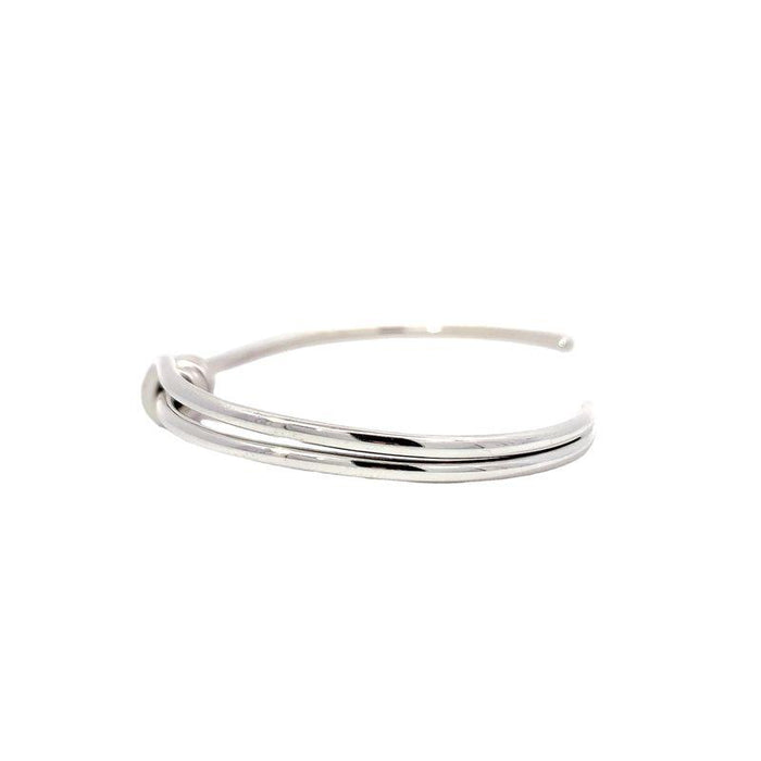 Sterling Silver Cuff-Artisan Handcrafted Cuff with Twisted Wire Center Design