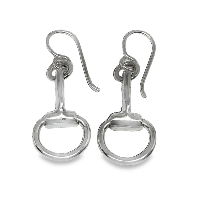 Sterling Silver Equestrian Bit Earrings-Artisan Made Themed Earrings