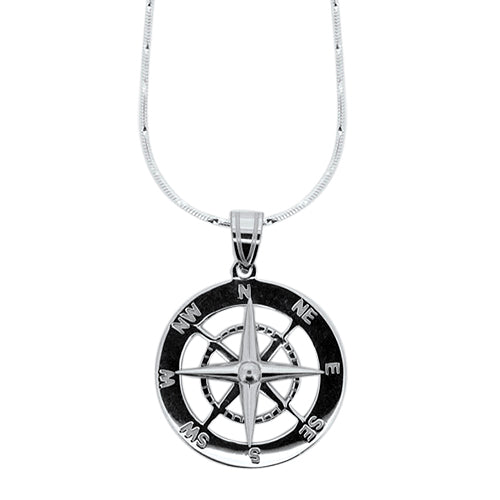 Sterling Silver Okoboji Compass Pendant