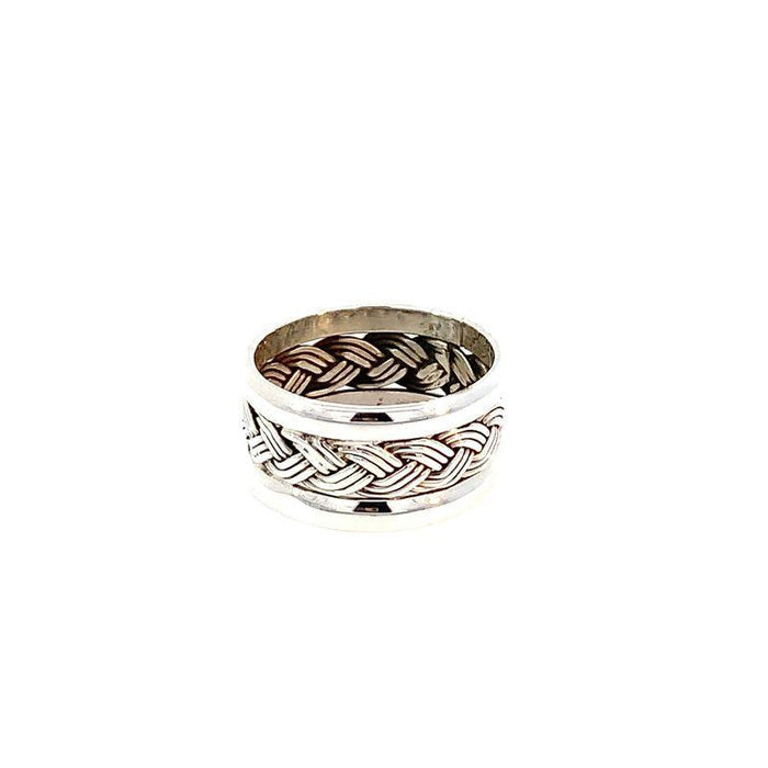 Sterling Silver Ring - Artisan Made Woven Braid Chunky Band