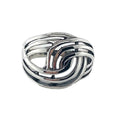 Sterling Silver Ring-Artisan Double Open Circles Ring Finger Size 5