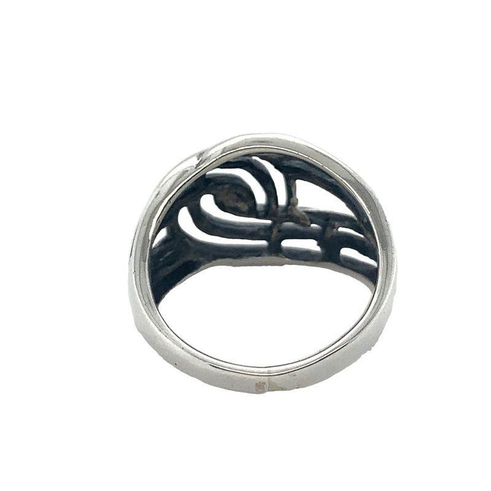 Sterling Silver Ring-Artisan Double Open Circles Ring Finger Size 5