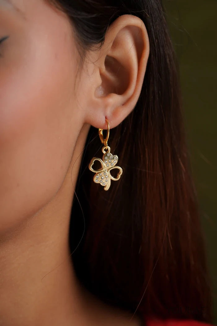 Studded Bow Heart Earrings
