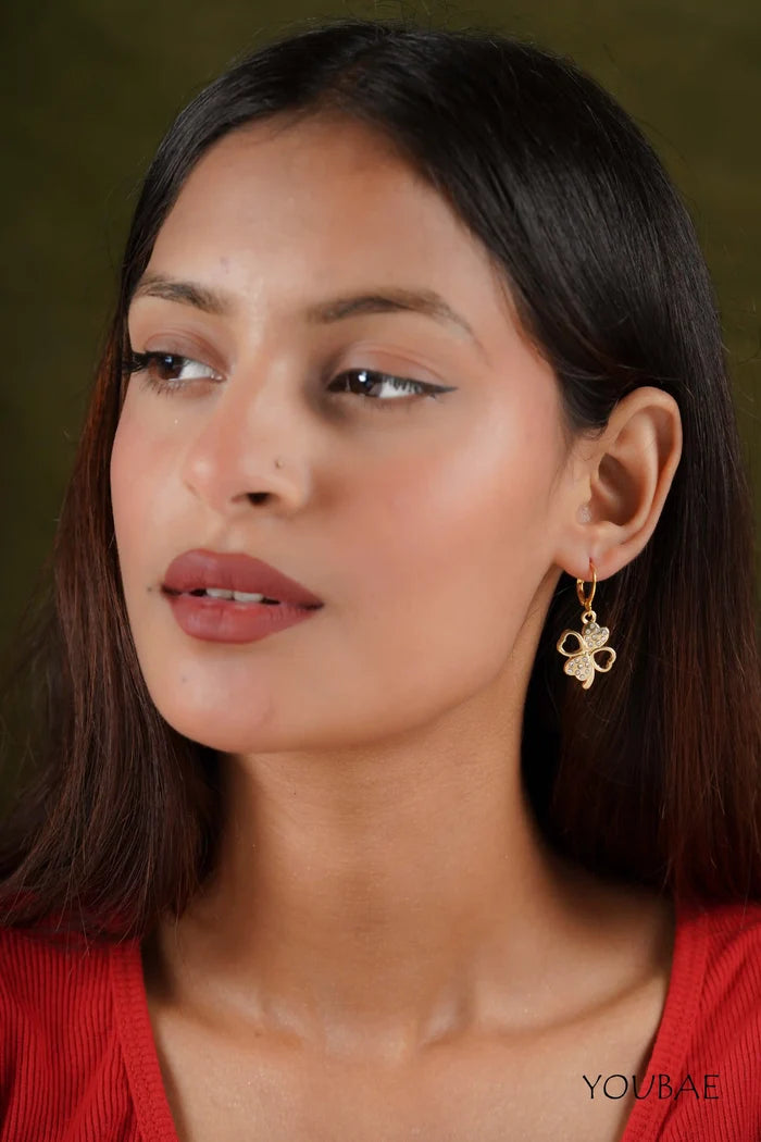 Studded Bow Heart Earrings