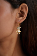 Studded Golden Teddy Pearl Earrings