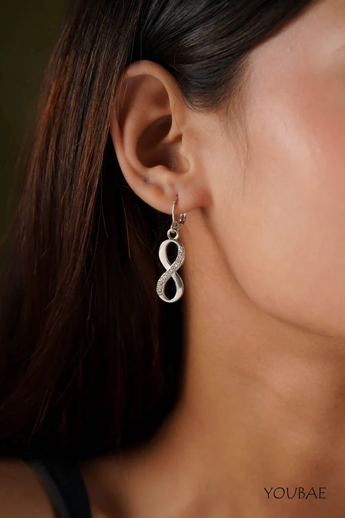 Studded Infinity Earrings