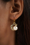 Studded Moon Star Pearl Earrings