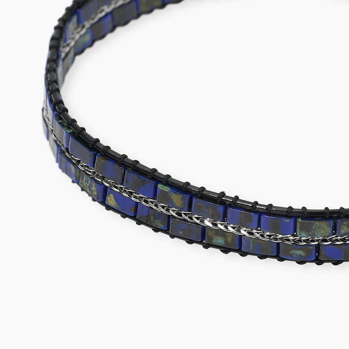 Bracciale in lapis sintetico con cordino