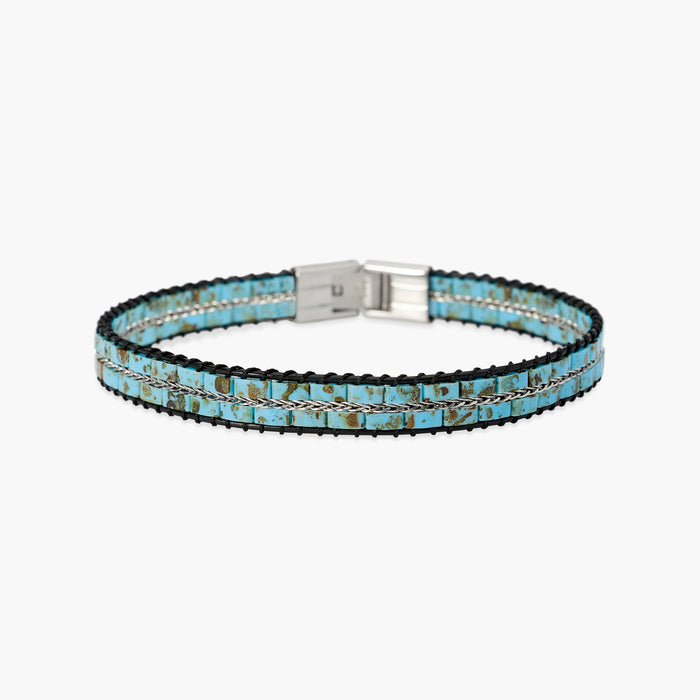 Bracciale in turchese sintetico con cordino