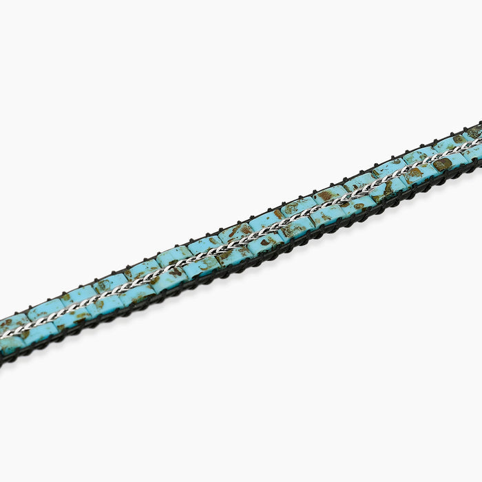 Bracciale in turchese sintetico con cordino