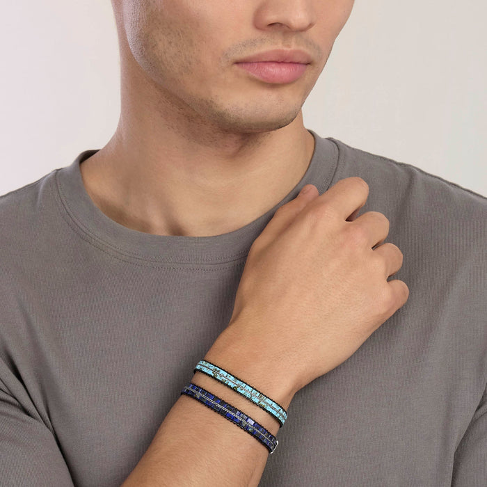 Bracciale in turchese sintetico con cordino