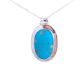 Taxco Artisan Sterling Silver Oval Turquoise Frame Pendant