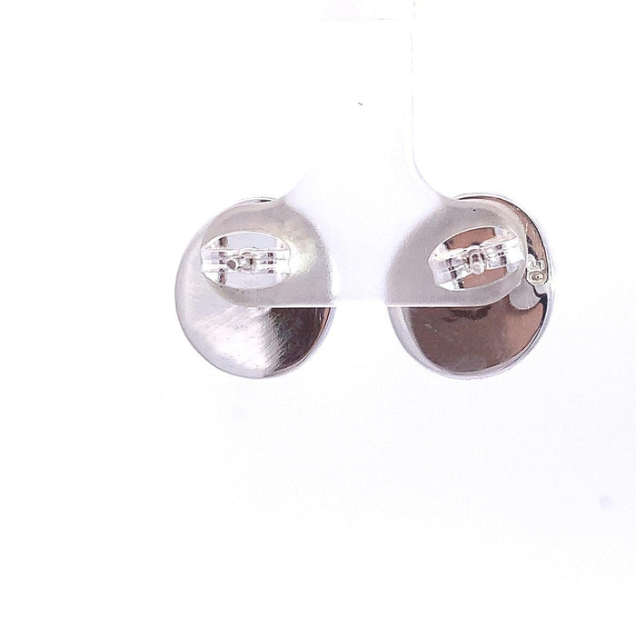 Taxco Artisan Sterling Silver White Mabe Pearl Stud Earrings
