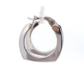 Taxco artisan sterling silver euro squared hoop earrings polished finish snap latch handcrafted Mexican silver jewelry