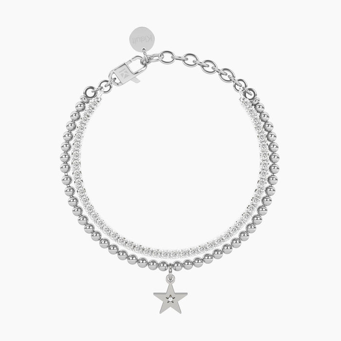 Bracciale tennis cristalli bianchi con ciondolo stella