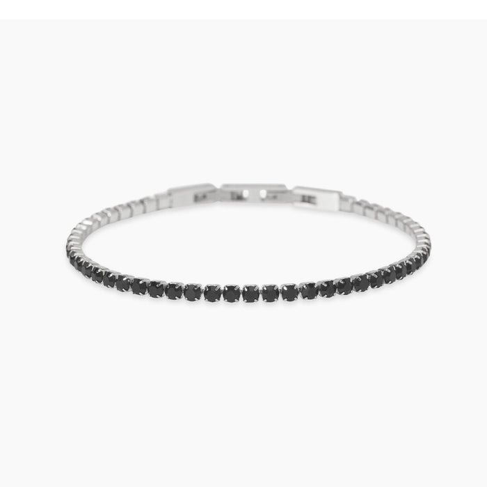 Bracciale tennis con cristalli neri
