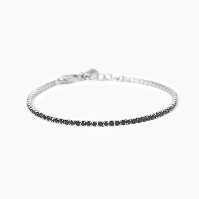 Bracciale tennis con cristalli neri