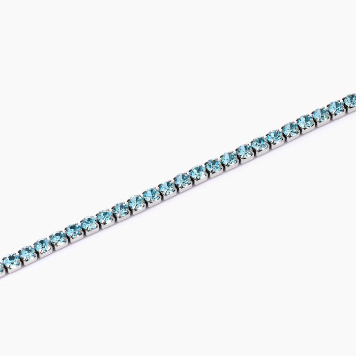 Bracciale tennis con cristalli azzurri