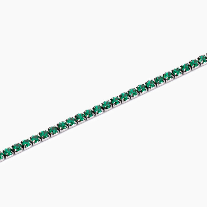 Bracciale tennis con cristalli verdi
