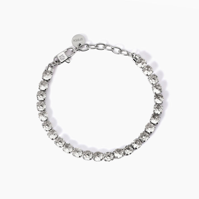 Bracciale tennis con cristalli bianchi